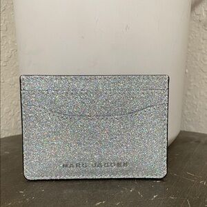 Marc Jacobs Silver Glitter Card Holder